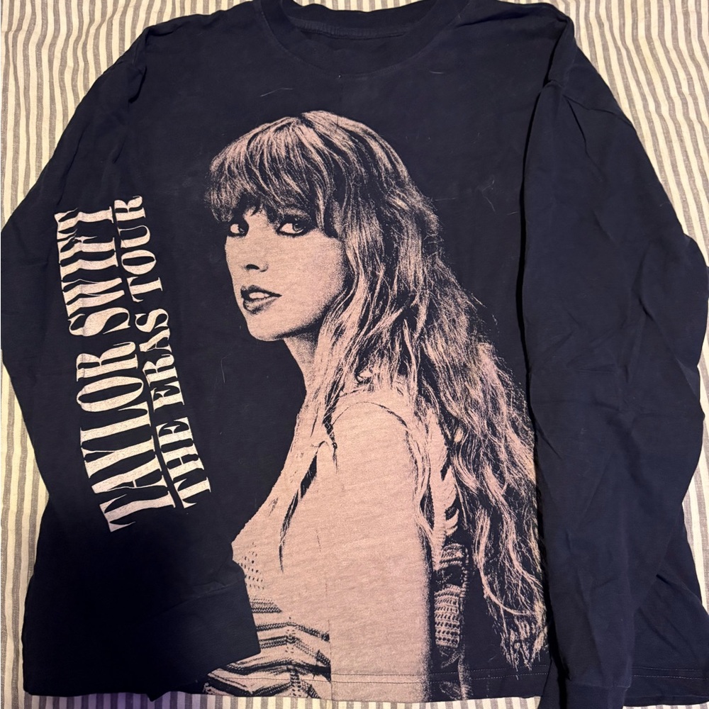 The Eras Tour navy blue Graphic Long Sleeve tee